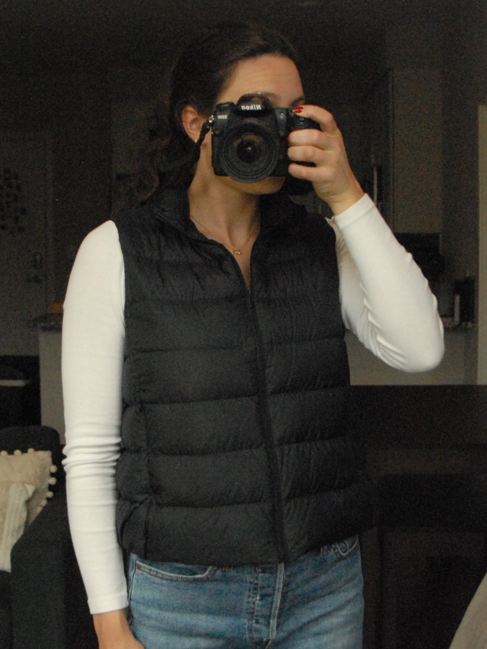 Uniqlo Cropped Down Vest Black